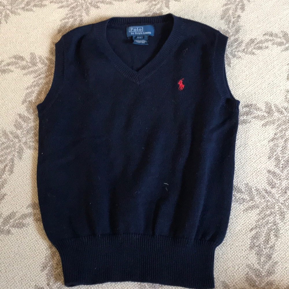 Polo by Ralph Lauren Navy Blue Kids Sweater Vest